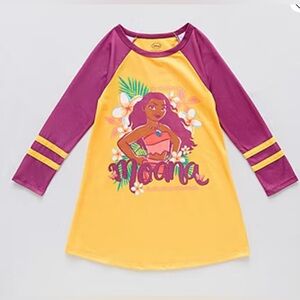 Disney Collection Long Sleeve Moana Crew Neck Nightshirt